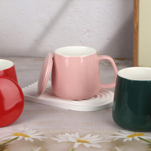 Mug en céramique créatif avec couvercle, couleur unie, design moderne, vaisselle de bureau, cadeau d'affaires, mugs fabriqués à Liling, Hunan - Product Image 4