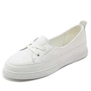 Chaussures basses en cuir souple blanc pour femmes, respirantes, pour le bureau et les loisirs, vente en gros, acceptent ODM OEM, couleurs et tailles personnalisées - Product Image 1