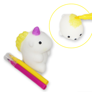 Hot Selling Kids Color Diy <strong>Squishies</strong> Set Cute Blank <strong>unicorn</strong> <strong>Squishies</strong> Character Statue Painting Kit With Markers - Product Image 2