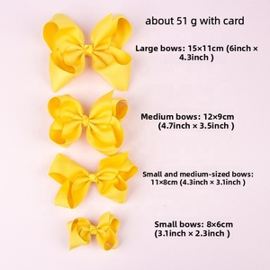 Lote de 4 Lazos para el Cabello de Niña con Cinta de Grosgrain y Pinza Metálica, Set de Lazos para el Cabello Infantil, Horquillas, Adornos para el Cabello - Product Image 6