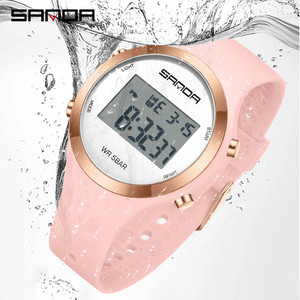Reloj <span class=keywords><strong>despertador</strong></span> impermeable Sanda 2147 para estudiantes, nueva pantalla de forma electrónica, deporte de lujo de moda <span class=keywords><strong>juvenil</strong></span> multifuncional - Product Image 2