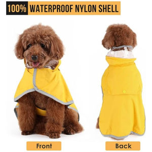 Imperméable pour chien du fabricant, coupe-vent, avec capuche, couleur unie, en polyester, toutes saisons, protection solaire UV pour chiens - Product Image 4