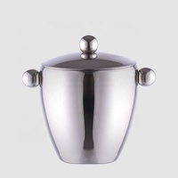 Seau à glace de luxe vintage en acier inoxydable argenté de 1,5 L, avec couvercle, pour champagne et bière, idéal pour les bars et les fêtes – Vente directe usine