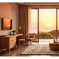 Ensemble de mobilier de chambre d'hôtel moderne en bois, double king size, avec canapé et fauteuil, pour projets hôteliers, durable et à prix compétitif