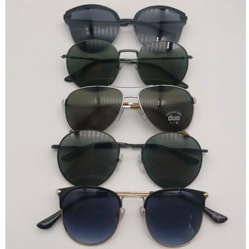 Venta al por mayor de alta calidad gafas de sol de acetato gafas de sol de Metal de las mujeres de los hombres gafas de sol de moda