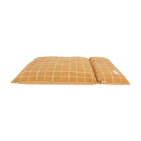 Peppy Buddies LS neues Design Plaid und solide Leinwand reversible Hunde bett Großhandel Haustier Kissen mit Kopfstütze Kissen für die ganze Saison