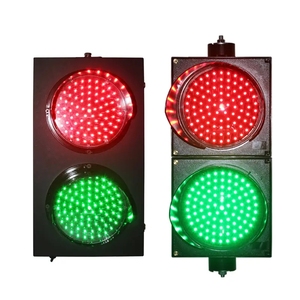 Feu de signalisation routière LED 200 mm rouge-vert à montage fixe en PC, affichage continu pour indicateur de sécurité routière - Product Image 1