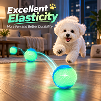 Jouet pour chien bicolore lumineux, balle à mâcher couineuse en TPR pour l'entraînement au rapport et le jeu interactif