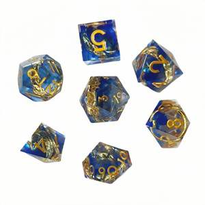 Jeu de dés en résine à bords tranchants transparents du <span class=keywords><strong>Seigneur</strong></span> <span class=keywords><strong>des</strong></span> <span class=keywords><strong>Anneaux</strong></span> du MDN RPG pour Donjons et Dragons du MDN Gamer - Product Image 3