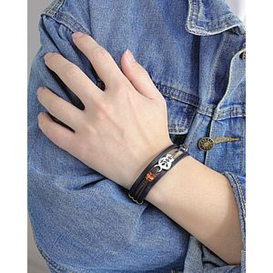 <span class=keywords><strong>Bracelet</strong></span> en cuir synthétique tressé multi-couches à la mode pour homme en acier inoxydable 316L, pour une utilisation quotidienne - Product Image 2