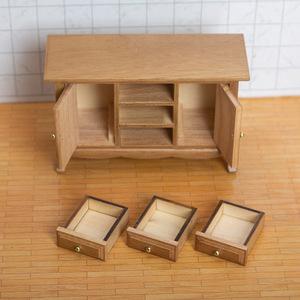 Nuevo Modelo de Mueble de Madera en Miniatura para Casa de Muñecas, Escala 1:12, Gabinete de Dos Puertas y Tres Compartimentos, Adorno de Bolsillo para Casas de Muñecas - Product Image 2