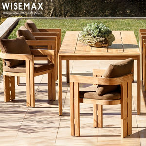 WISEMAX FURNITURE Mobili <span class=keywords><strong>da</strong></span> Esterno di Alta Qualità, Tavolo <span class=keywords><strong>e</strong></span> Sedie <span class=keywords><strong>da</strong></span> Pranzo in Legno di Teak, Poltrona Impermeabile per Ristoranti - Product Image 1
