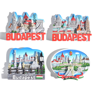 Imán de Refrigerador Personalizado de Hungría, Recuerdos Promocionales Personalizados, Imán de Resina 3D con la Ciudad de <span class=keywords><strong>Budapest</strong></span> y Logotipo - Product Image 1