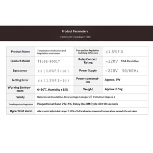 Controlador <span class=keywords><strong>de</strong></span> Temperatura para <span class=keywords><strong>Horno</strong></span> <span class=keywords><strong>de</strong></span> Gas y Eléctrico TEL96-9001T con Pantalla Digital <span class=keywords><strong>de</strong></span> 96 Pulgadas - Product Image 2