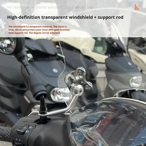 <span class=keywords><strong>THOR</strong></span>/Thunder God Qiaoge 125-DF Parabrezza Anteriore in Acrilico Trasparente ad Alta Definizione, Nuovo, Protezione Antipioggia - Product Image 3