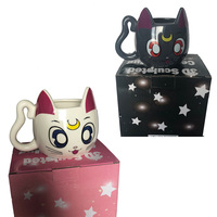 Japanse Sailor Moon Porselein Kat Luna Keramische Kopje Thee Anime 3D Mok Creatieve Cartoon Melk Keramische Kopjes Creatieve Geschenken