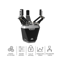 Main robotique adaptative à 3 doigts Doingwin avec moteur intégré pour la recherche, préhension flexible et adaptative