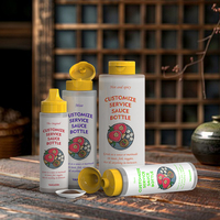 Conteneur à condiments personnalisé de 12 oz, mayonnaise, flacon en plastique de 5 oz pour sauce piquante de qualité alimentaire, flacon à huile d'olive de 500 ml avec bouchon à vis