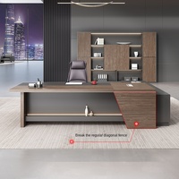 Bureau de direction en bois moderne HongQiao au design rétro classique, extensible et modulaire, mobilier de bureau pour PDG et managers, style industriel