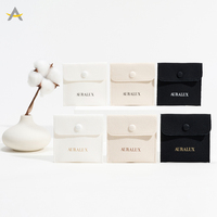 Auralux Logo personnalisé écologique petit collier boucle d'oreille cadeau bijoux coton pochette sac emballage