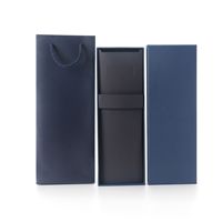 Cravate pour homme en jacquard écossais bleu marine, écologique et recyclable, avec boîte cadeau et emballage rigide en papier personnalisé avec logo, idéale pour les affaires et les mariages