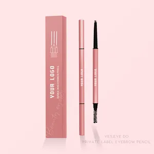 Retractable Brow Pencil with Brush Private Label Waterproof Microblade OEM eyebrow pencil Rose Gold Beige Nude Chestnut Pink