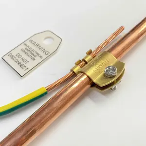澳大利亚型黄铜电缆夹，用于带塑料标签或黄铜标签的13毫米接地棒