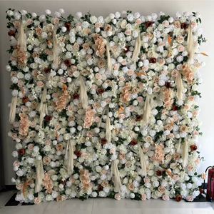 Panel Decorativo de Pared de Flores Artificiales de Seda 3D 8X8 para Bodas, Navidad, Graduaciones, Celebraciones del Año Nuevo Chino - Product Image 1