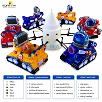 Manège Électrique Rotatif Six Places pour Enfants avec Lumières LED, Équipement d'Amusement en Fibre de Verre pour Aires de Jeux Intérieures Commerciales