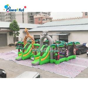 <span class=keywords><strong>Location</strong></span> gonflable commerciale de château plein d'entrain de <span class=keywords><strong>maison</strong></span> de rebond de terrain de jeu de zoo de PVC avec la glissière et le ventilateur - Product Image 4