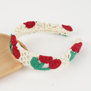 Brede Gebreide Haarband Kleurrijke Bloem Gehaakt Borduurwerk Hoofdband Boho Vakantie Vrouwen Meisjes Franse Haarband - Product Image 4