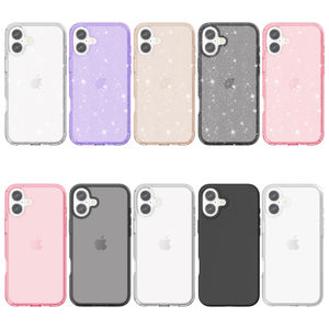 Funda de teléfono con purpurina acrílica ostentosa de lujo para iPhone 16 15 Pro Max 14-Clear a prueba de golpes TPU PC Cover Girly New Release - Product Image 1