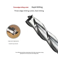 Pemotong penggilingan Spiral tiga pisau presisi untuk pertukangan CNC baja Tungsten karbida untuk mesin ukiran pemotong lubang kunci