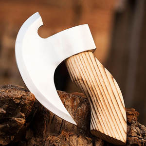 Wholesale Custom Handmade High Quality Forged Carbon Steel Viking Axe Stainless Steel Blade Wooden Axe - Product Image 6