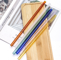 Paille en verre borosilicaté de couleur unie, accessoires de bar, courbe droite, paille en verre pour lait, jus, eau