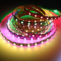 Bande LED intelligente programmable RVB 5V Ws2812b SK6812 5050 compatible Arduino, adressable, pleine couleur, 60 LED, 60 pixels