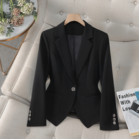 Femme rouge mince costume veste affaires Blazer avec bouton décoration haut sens mode tempérament grande taille Option disponible