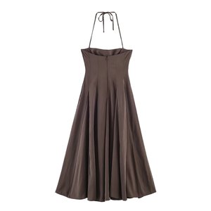 SHENZHU Abito Midi da <span class=keywords><strong>Donna</strong></span> <span class=keywords><strong>Retrò</strong></span> con Collo Halter, Nuova Collezione Primavera/Estate 2026, Elegante e alla Moda 4772354 - Product Image 3