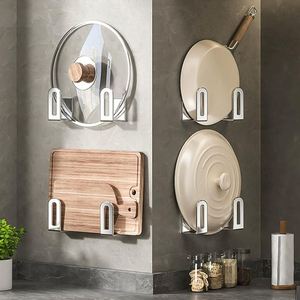 Support mural universel auto-adhésif en acier inoxydable 304 pour planches à découper, couvercles de casseroles et poêles, organisateur pour armoire - Product Image 1