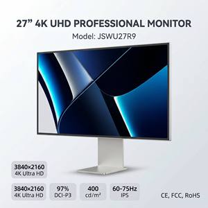 Monitor <span class=keywords><strong>de</strong></span> Computadora UHD 4K <span class=keywords><strong>de</strong></span> 27 Pulgadas, Panel 3840x2160 DCI-P3 97% 400cd/m2, Pantalla <span class=keywords><strong>de</strong></span> Escritorio para Oficina - Product Image 1