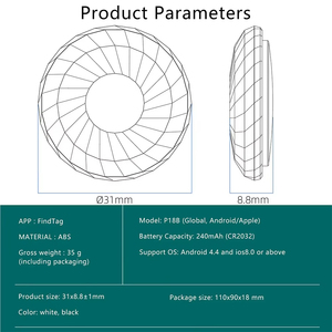 New tag thông minh Key Finder định vị chống Lost mini thời gian thực theo dõi thiết bị Pet Dog Air Tracker cho IOS và Android - Product Image 3