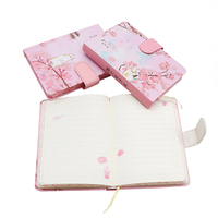 Carnet A5 en cuir PU avec logo personnalisé, rose Sakura, impression personnalisée, journal intime pour l'école et fournitures cadeaux en gros