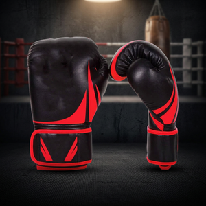 Guantes de Boxeo 2025 para Entrenamiento, Hombres, Mujeres, Muay Thai, Niños, Profesionales, de Cuero Vacuno Negro con Cordones - Product Image 3