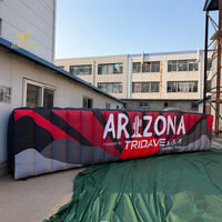 Paravent gonflable segmenté sur le thème du sport, toile de fond pour roadshow de marque de fitness, marqueur de lieu pour activités de team building en extérieur