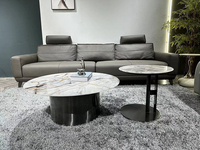 Fabricant de table basse de luxe moderne en pierre super cristalline avec dessus rond en marbre table centrale