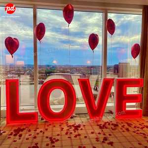 Bomboniere per fiori da sposa, grandi lettere d'<span class=keywords><strong>amore</strong></span> al neon 3d per decorazioni nuziali - Product Image 4