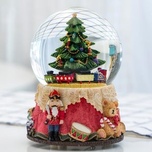 Boule à Neige Musicale Scintillante Arbre de Noël en Résine Incassable, Motif Casse-Noisette, Ornement de Bureau pour Fêtes de Noël, Cadeau - Product Image 1