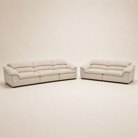 Ensemble de canapés S025 en cuir et chenille de luxe, canapé modulaire moderne sur mesure pour grand salon