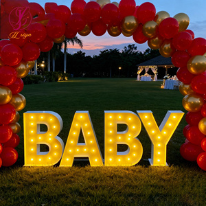 Lettres lumineuses personnalisées <span class=keywords><strong>OH</strong></span> BABY 3FT 4FT, en métal, imperméables, pour décoration de fête en extérieur - Product Image 3