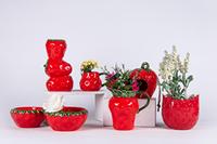 Vente en gros service de table melon d'eau simplicité créative peinte à la main vente chaude assiette en céramique de fruits